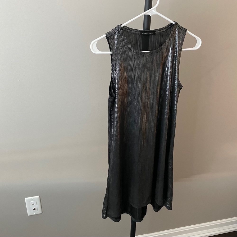 Metallic gray tunic shirt/dress